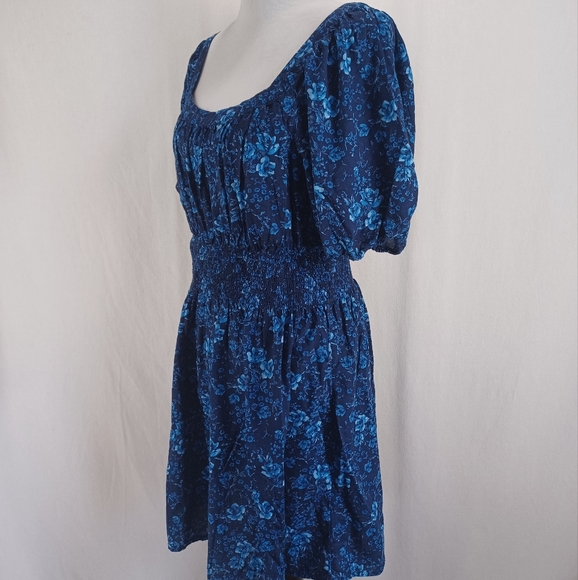 Old Navy Blue Floral Dress Sz L - Picture 3 of 8